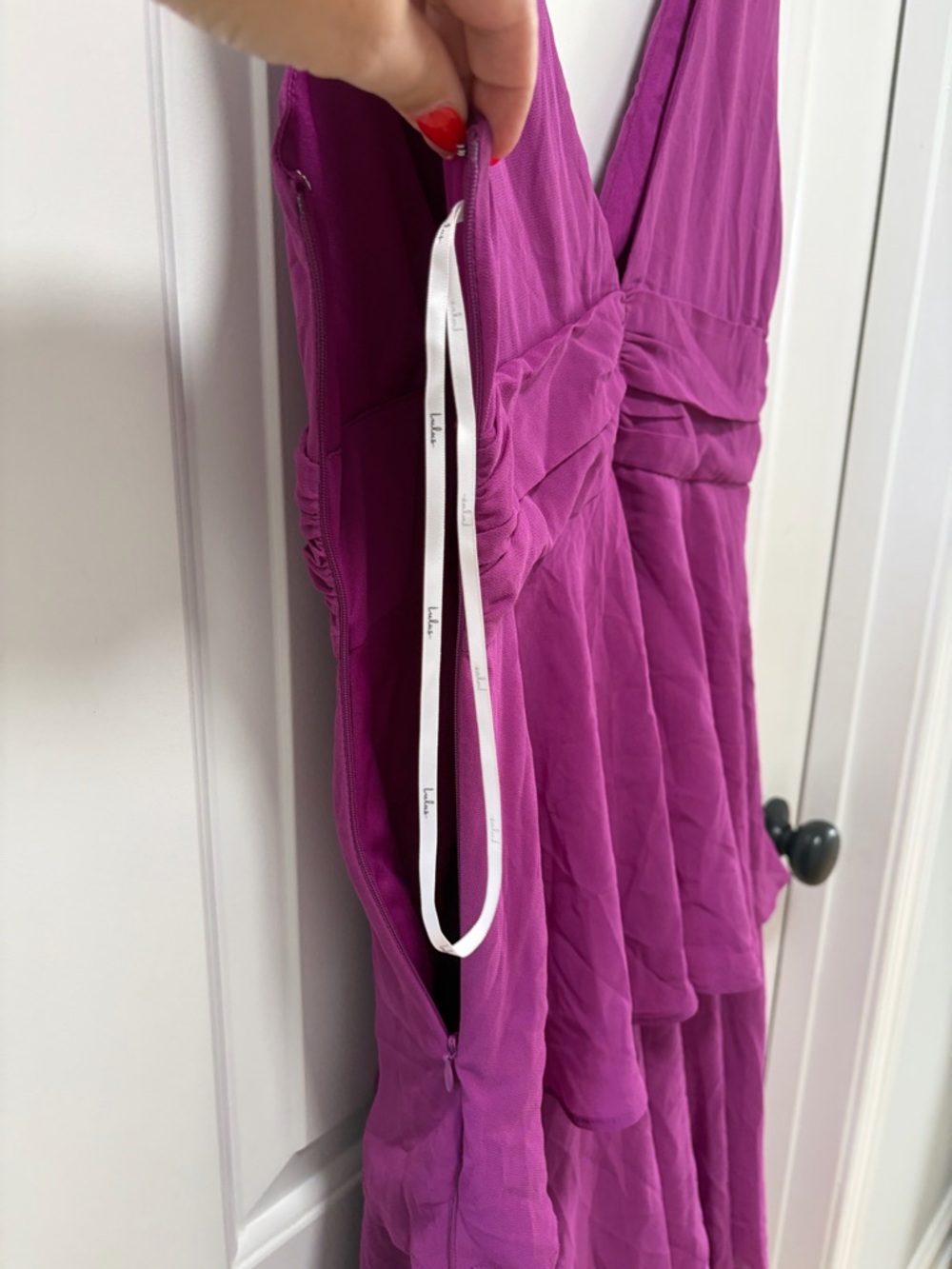 Lulus Celebration Time NWT size Medium Purple Sleeveless Tiered Midi Dress - Picture 9 of 12